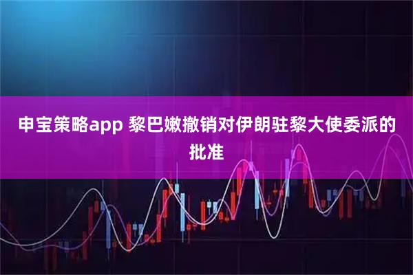 申宝策略app 黎巴嫩撤销对伊朗驻黎大使委派的批准